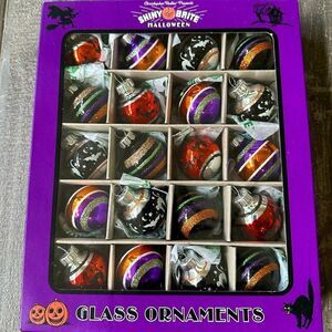 Christopher Radko Halloween Shiny Brite Vintage Mini Ball Ornaments Set 20